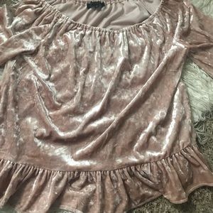 Velvet Off the Shoulder Shirt